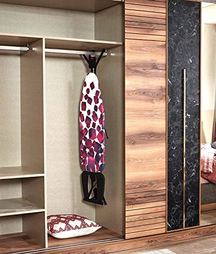 Mabel Home Space Saving Ironing Board, Easy Storage, Adjustable Height + Extra Cover, Black, One Size
