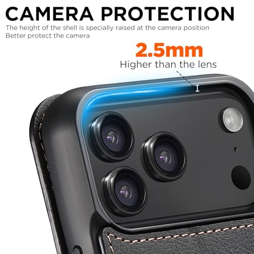 Étui compatible avec iPhone 13 marron : housse clapet protection intégrale - 5