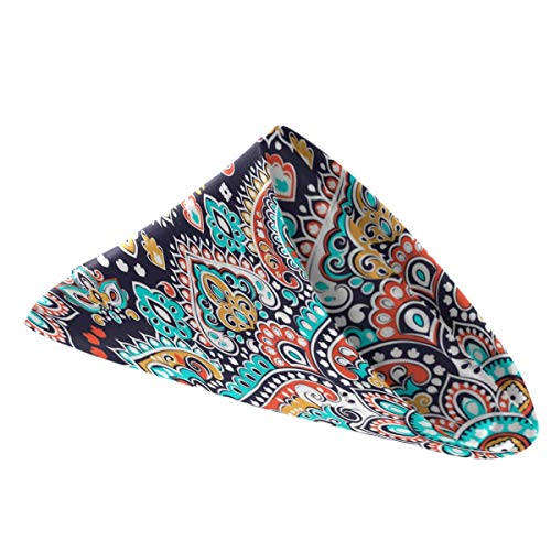Zzwwr Beautiful Indian Floral Paisley Medallion Pattern Cloth Napkins, Set Of 6 20 X 20 Inch Soft & Comfortable Polyester Dinner Napkin For Family, Restaurant, Weddings, Parties #TOP1
