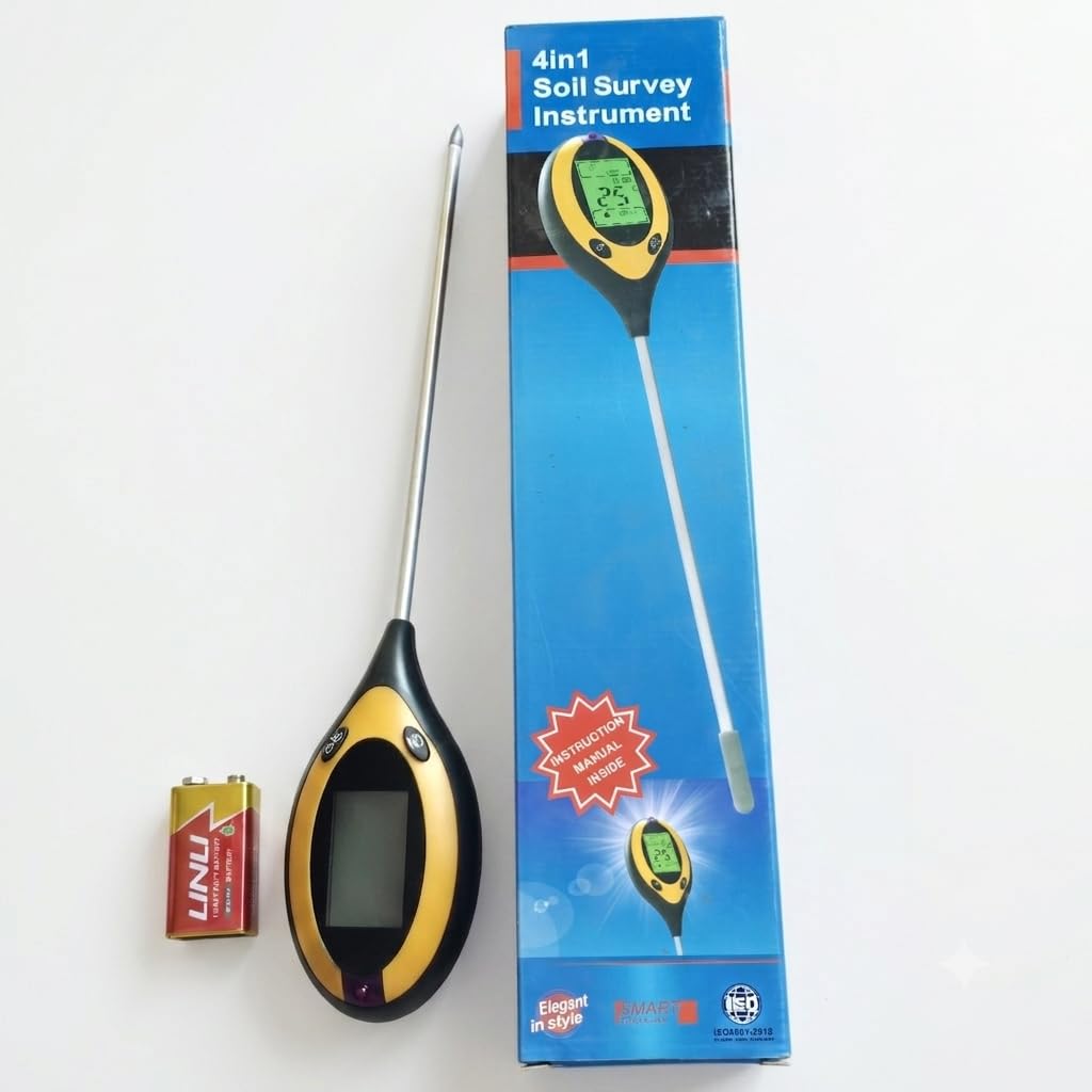 WKM 4 in 1 Digital Soil Tester Meter for Plants – Soil Moisture, pH, Light & Temperature Test Kit with LCD Display, Garden Soil Survey Instrument for Indoor & Outdoor Plants, Farming & Gardening-image-36