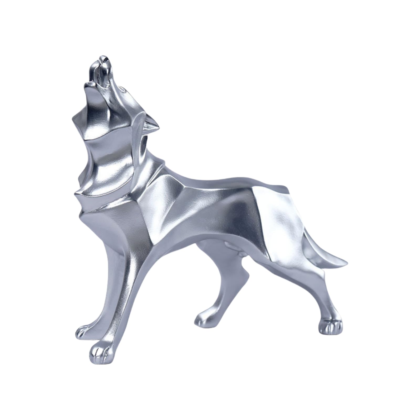 Yoyumi Silver Wolf Statue Abstract Wolf Resin Crafts Home Living Room Porch Decoration Ornaments
