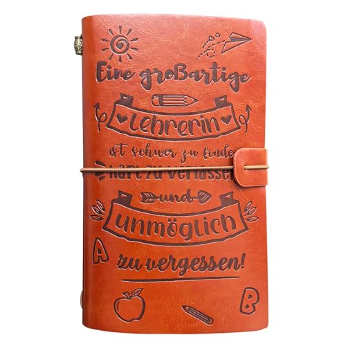 OMNIQI Lehrerin Geschenk Abschiedsgeschenk Lehrerin Abschied Lehrer Grundschule Beste Danke Erzieherin Abschied Geschenkideen Geschenk für Lehrerinnen Weihnachten Leder Notizbuch Lehrerin mit Herz