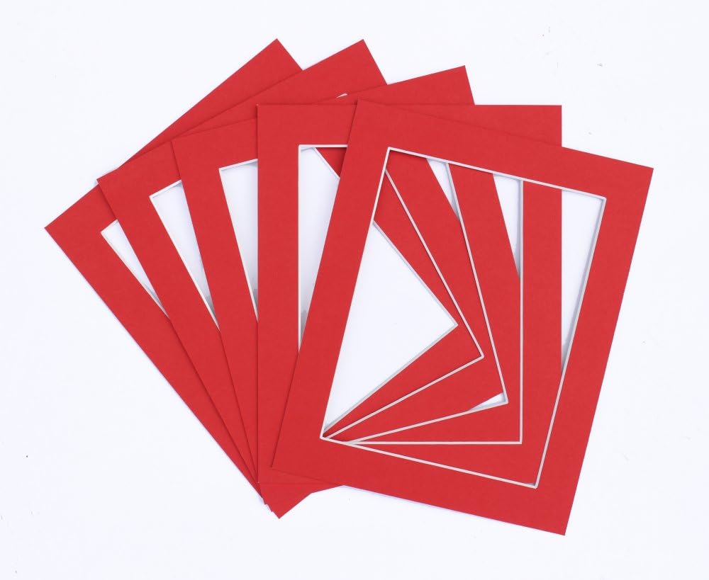 Frame Company Pack of 3 Red Mounts 12x10 for 9x7 inch *Choice of Colours*