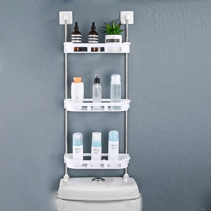 Smart Saver Strong Wall Mount Multi-Function Floor Based Bathroom Toilet Rack Organizer with Shelves (3 Layer), Toilet Storage Shelf, Over Toilet Organizer, No Drilling Required (B0DCSRR82R) Amazon Price History, Amazon Price Tracker