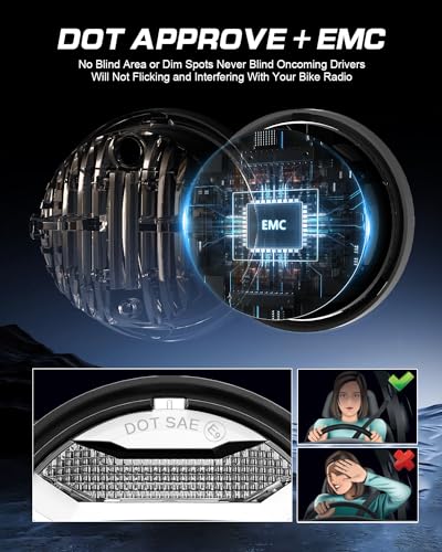 Image of LX-LIGHT DOT Chrome 60W 4.5 Inch LED Passing Light with DRL LED Fog Lamps for Motorcycles Auxiliary Light Bulb Motorcycle Projector Driving Lamp