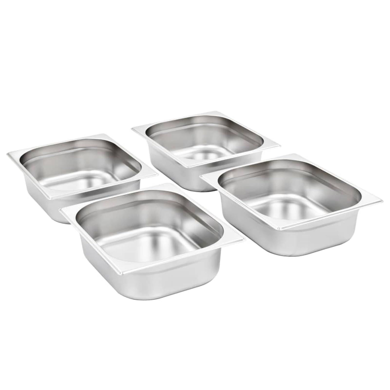 Homgoday Gastronorm - Contenedores de 4 unidades GN 1/2 100 mm de acero inoxidable, muebles de interior para salón, oficina o dormitorio