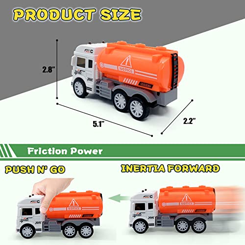 Wikineon Garbage Truck, Police Car Ambulance Toy, Toy Food Truck, Kids Toys Cars, Toddler Toys, Green Toys As Holiday Birthday Gifts Toy Cars For Boys And Girls Age 3 Above, Orange White Oval Shape #TOP5