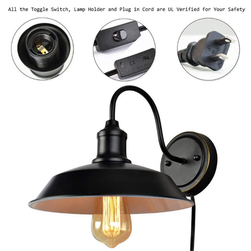 LEDSone Wall Lights Indoor White Metal E27 Modern Wall Sconce Lighting Easy To Install Industrial Lamp For Living Room, Bedroom, Kitchen, Hall, Bar, Restaurants, Coffee Shop - View #7