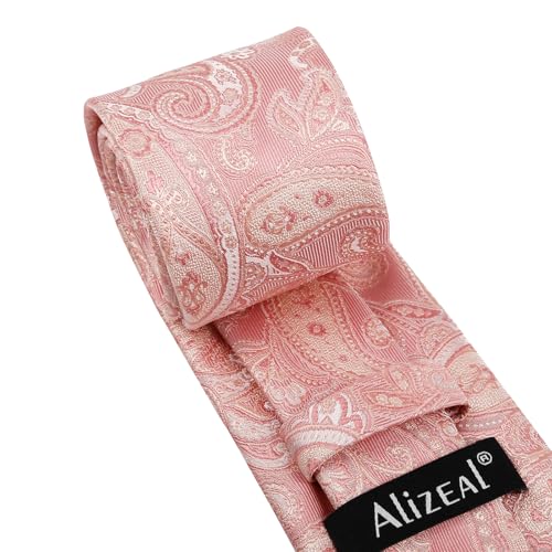Image of Alizeal Mens 3.15'' Vintage Paisley Tie Pocket Square Set | Elegant Perfect for Banquet Wedding and Party