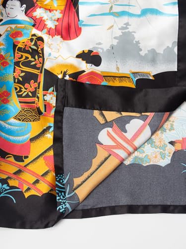 Men's Kimono Robe Silky Lightweight Jackets Japanese Cardigan Bathrobe Top Open Front Seven Sleeve Yukata4