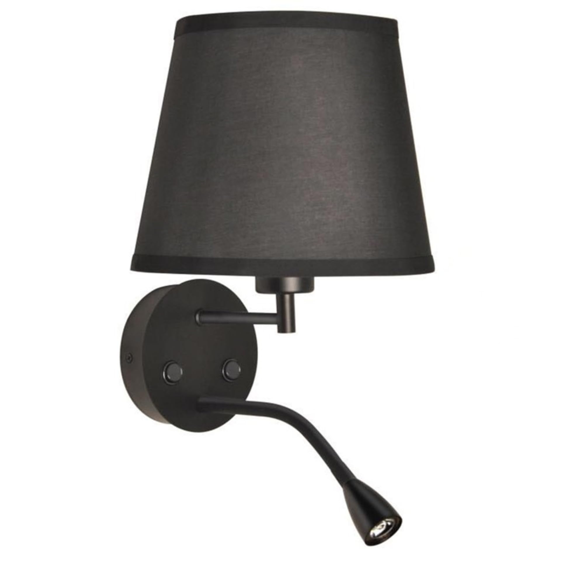 BarcelonaLED lampa ścienna LED E27 z Flexo lampka do czytania wychylna, elastyczna 3 W, tekstylny przełącznik do sypialni, zagłówka, łóżka, salonu