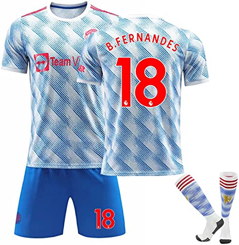 M-u Ronaldo Jersey Set Soccer Jerseys 2021/22, No.30 Camisetas De Entrenamiento Deportivo Y Pantalones Cortos para Adultos/Niños, Jersey De Fútbol para Niños, Niños, Rega(Size:SG,Color:White-18) Cover