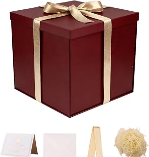 UoeRing 1 Pcs Large Gift Box Red 12x12x11 Inch with Lid