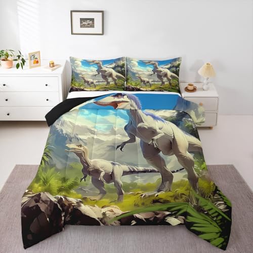 Image of Dinosaur Dino Wildlife Comforter Set Toddler Size Boys Girls Bedding