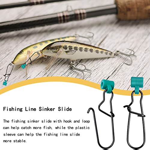 40Pcs Stainless Steel Fishing Line Sinker Slides Catfishing Rig With Duo Lock Snaps Heavy Duty Sinker Slider Swivel Snap Kit For Fishing Tackle (Green) #TOP4