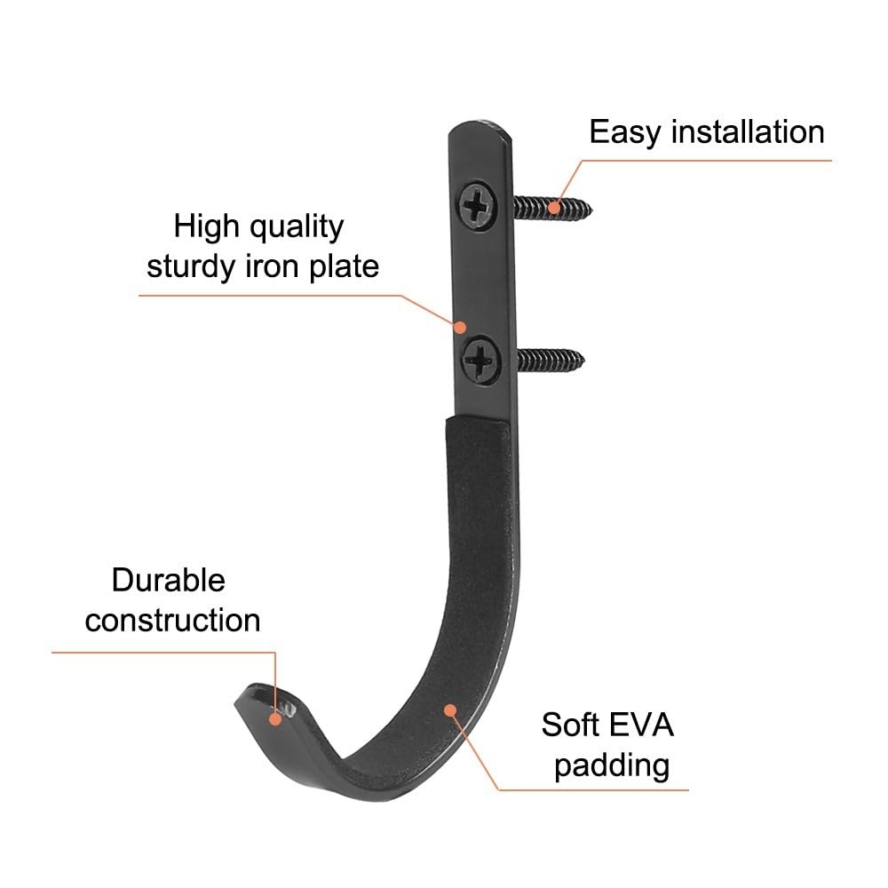 MiOYOOW 2 Pezzi Supporto per Pistola, Porta Fucile da Parete in Acciaio Inossidabile, Espositore Ganci per Fucili per Appendere Arco Pistola Tiro Display all'Interno(3,8-4 cm di Diametro Interno)