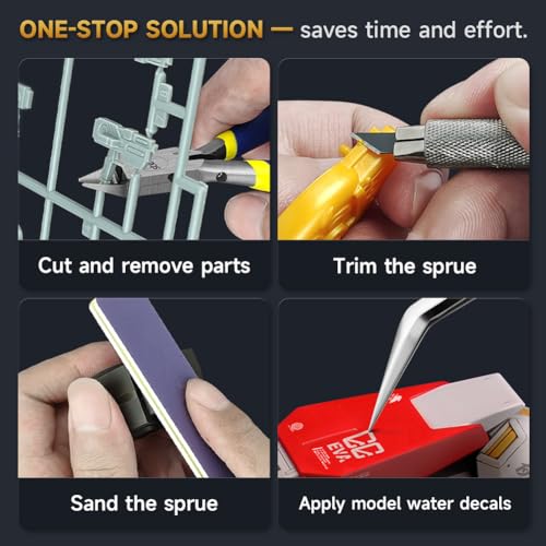 Image of stedi Model Tools Kit for Beginners 14 PCS, Modeler Professional Basic Tools Craft Set Hobby Making Tools for Gundam, Miniature Military Model, 3D Resin Parts