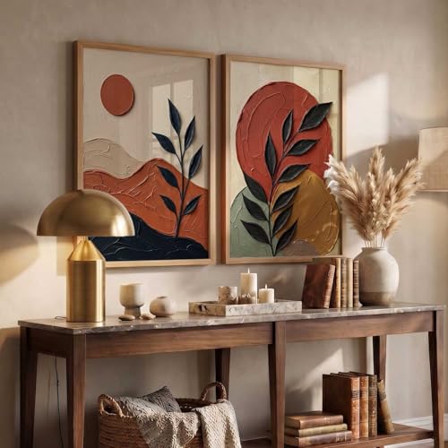 Image of kotart BOHO Art Wall Painting Home Decoration With Frame For Living Room Bed Room Hotel Wall Decor Digital Reprint Engineered Wood Set of 2 (14 X 20 INCH)