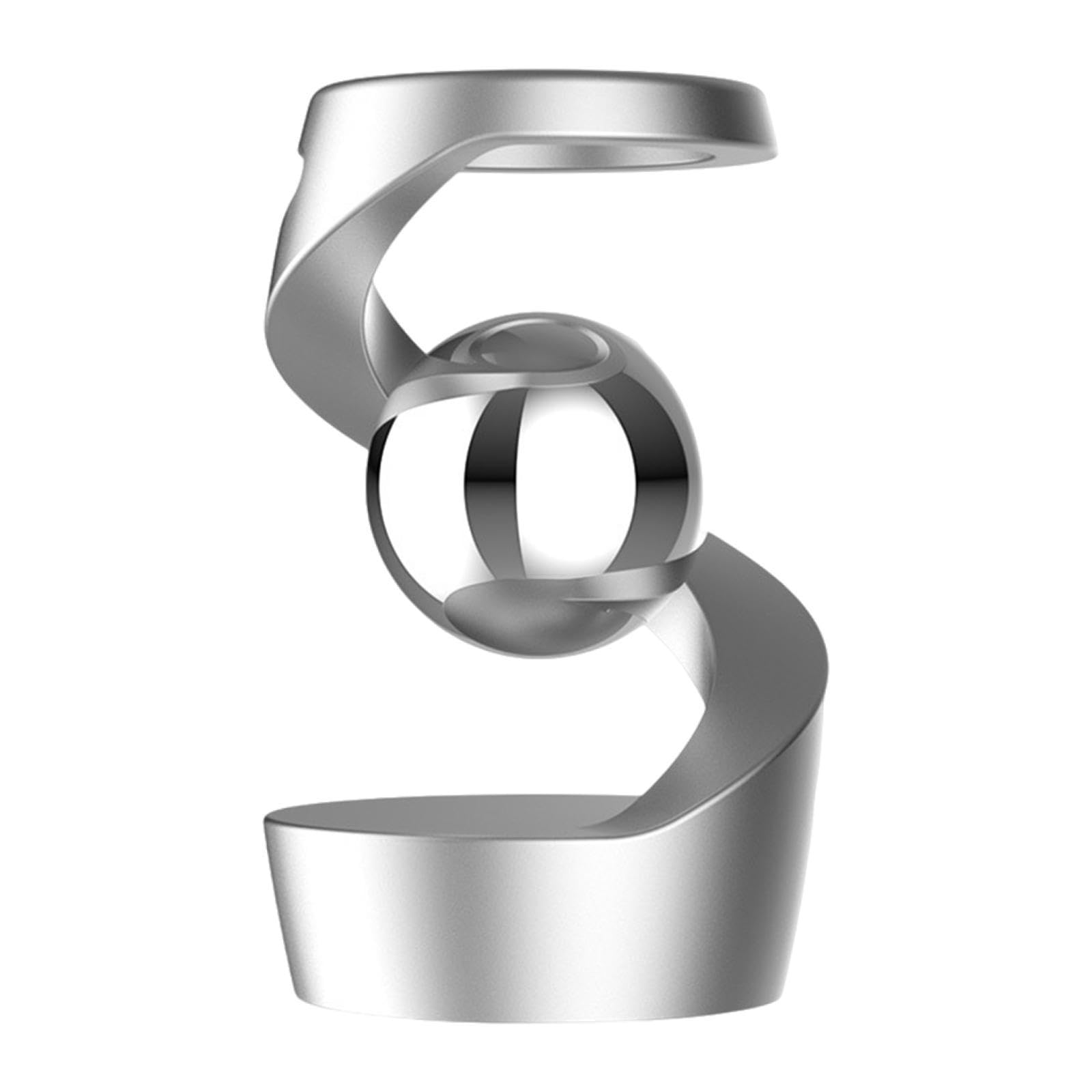 Gravities Defying Desk Toy Desktop Decor Levitating Desk Toy for Desk Adults Silver and Silver-picture-32