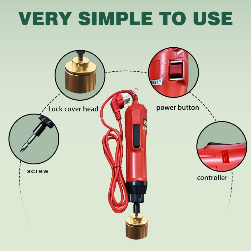 Electric capping machine 80w, handheld electric capping machine, 10-50mm sealing diameter bottle cap sealing machine, 110v voltage