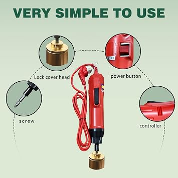 Electric capping machine 80w, handheld electric capping machine, 10-50mm sealing diameter bottle cap sealing machine, 110v voltage