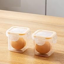 Egg Holder Container 2 PCS, Plastic Hard Boiled Egg Storage Box Leakproof Shockproof Protection, Portable Egg Tray Carriage Dispenser for Camping Picnic Travel Kitchen Outdoor Square two-piece set