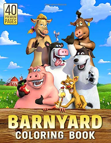 Barnyard Coloring Book: Funny Coloring Book With 40 Images For Kids of ...