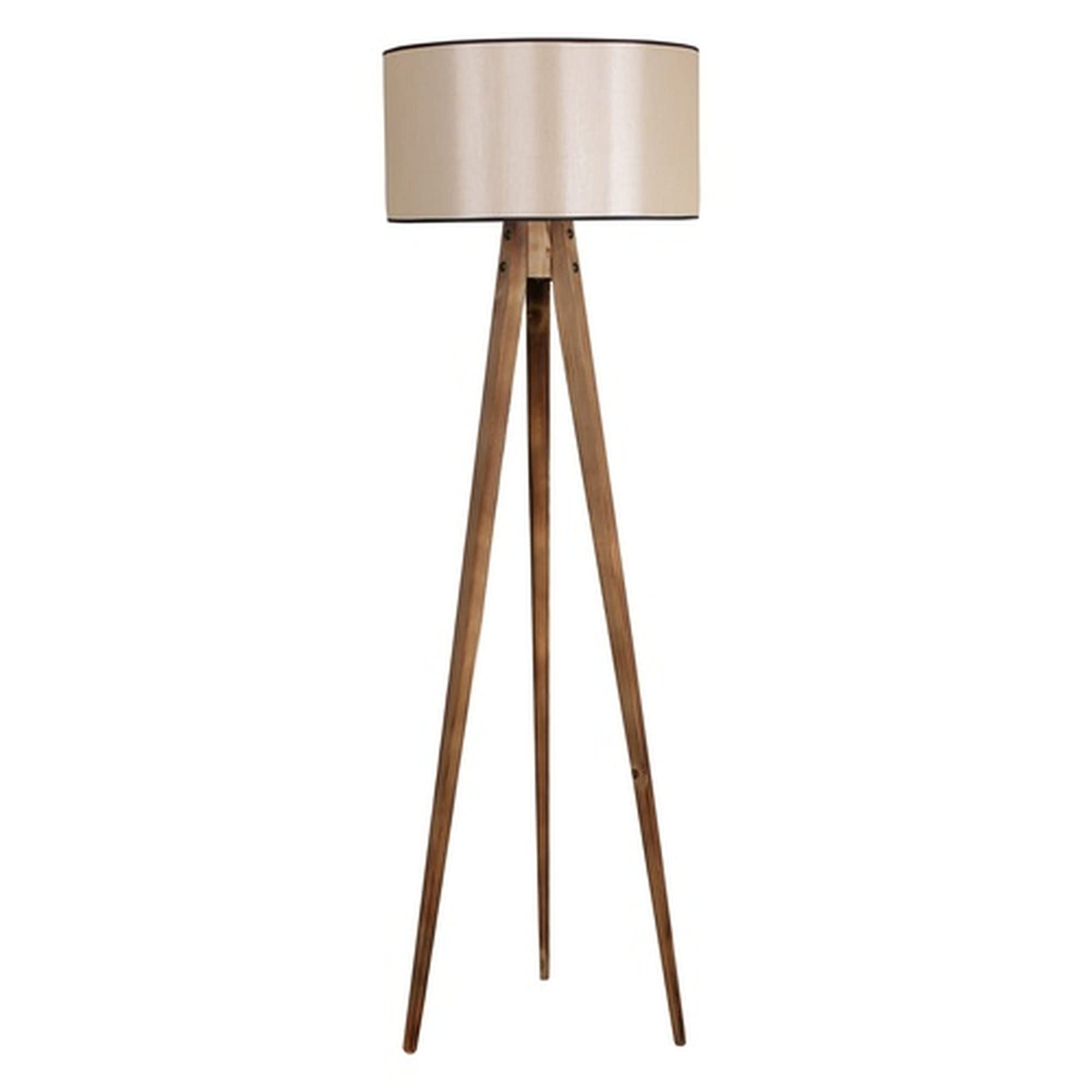 WELL HOME MOBILIARIO & DECORACIÓN Lámpara de pie con Estructura de madera color Marrón