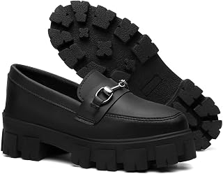 Oxford Tratorado Feminino Sapato Mocassim Sola Alto Robusta Conforto