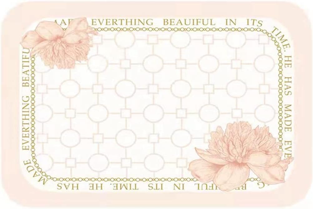 HBJWOV Oval Leather Floral Pattern Table Mat Anti-Slip Table Mat Insulated Coffee Coaster(E,45 * 28cm)