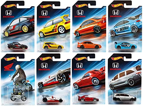 Hot Wheels 2018 Honda 70th Anniversary Bundle Set of 8 Die-Cast Vehicles, 1:64 Scale