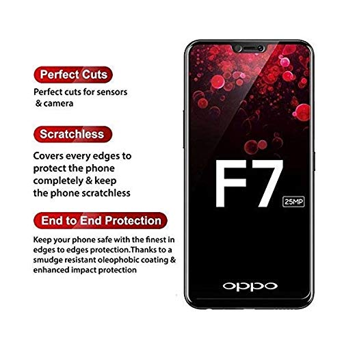 Image of Premium Tempered Glass Screen Protector Compatible For Oppo F7 Cellphone (Black,Pack Of 1) Edge-to-Edge Protector With Easy Installation Kit