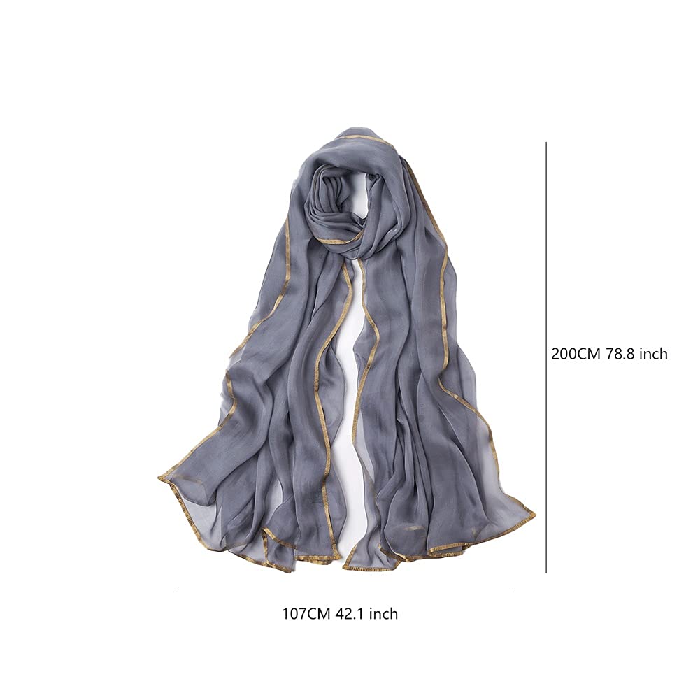 Calda e lussuosa sciarpa di seta Sciarpe eleganti da donna, regalo per Natale, compleanno e moda per il giorno del Ringraziamento (BA)