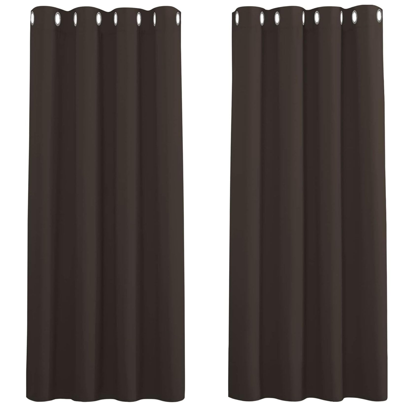 Rideau isolant thermique anti froid occultant à oeillets marron 90x200