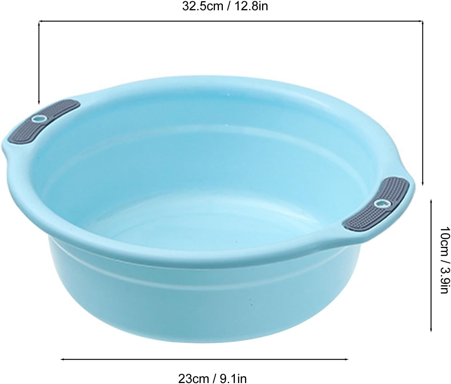 Round Wash Basin, Face Tub Plastic Large Capacity Washbasin Stackable Camping Dishpan for Home Kitchen Outdoor Indoor (12.8 * 3.9 * 9.1in)