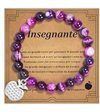 Bracciale Insegnante BOCHOI Con Ciondolo Mela E Pietra – Regalo Per Maestre, Gioiello Significativo