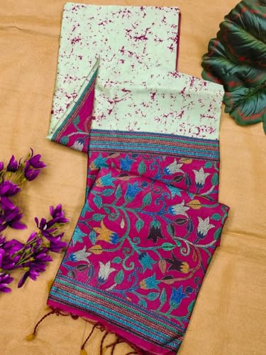 Generic pista green tussar silk saree in tussar silk – image 3