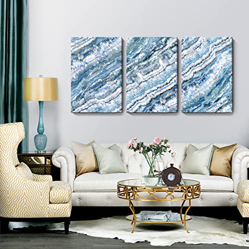 Extra Large Wall Art For Living Room Abstract 3 Piece Framed Coastal Ocean Canvas Print Beach Theme Sea Wave Picture Seacape Artwork For Bedroom Offcie Décor Light Blue And White Huge Big Size 72"X36" #TOP12