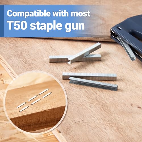image for meite T50 Staples, 1/2 Inch Length Heavy Duty Staples for Staple Gun, 