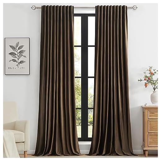 PRIMROSE Brown Velvet Curtains