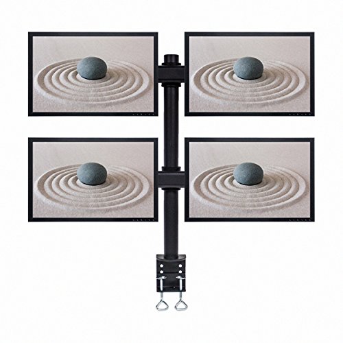 Navepoint Quad Lcd Monitor Curved Mount Stand C-Clamp Adjustable Holds 4 Monitors Up To 27-Inches Black #TOP6