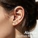 Atzeste 3 Pairs Shiny Gold Earrings for Women,S925 Gold Stud Earrings for Women Trendy,Dainty 14K Gold Plated Stud Earrings Set for Fashion Jewelry Gifts