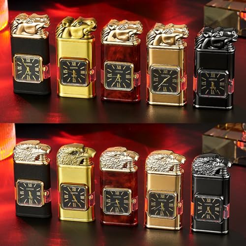 Encendedor Vintage Jet Flame con Reloj y Llama Dual miniatura 6