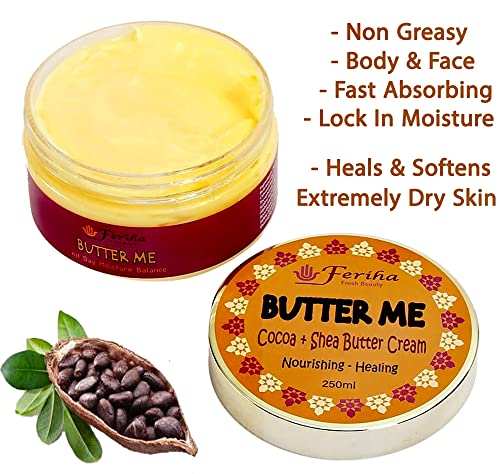 Butter Me - Cocoa & Shea Multipurpose Body Cream, Deep Nourishing, Hydrates & Softens, Rises Wellbeing, An All Day Moisture Balance. #TOP1