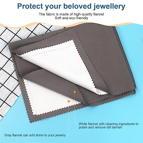 image for JLKCTHH 2 PCS Professional Polishing Cloth Large Jewelry Cleaning Clot