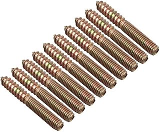 HALJIA 10 PCS M8 * 60mm Wood to Metal Screws Furniture Dowels Double Ended Head Fixing Bolts Thread Screw Stud