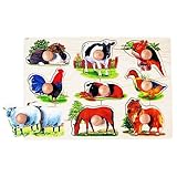 Constructive Playthings MYK-920 Jumbo Knob See-Inside Puzzles - Animal Friends