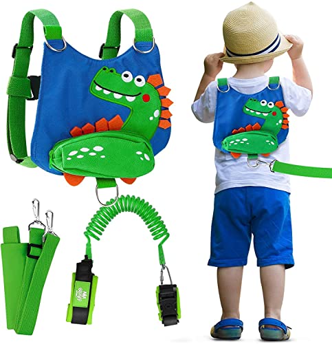 Lehoo Castle Arnés Correa Bebe,4 en 1 Arnés Seguridad Bebe, Cinturón Anti perdida Niños, Arnés de Seguridad para Caminar Niños(dinosaurio)