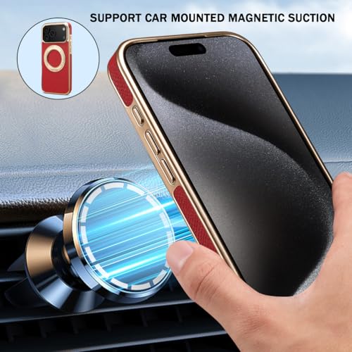 Coque en cuir de vachette authentique pour iPhone 17 Pro avec finitions galvanisées