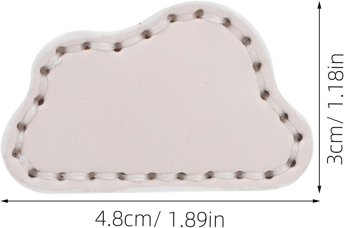 Cloud Shaped Cabinet Knobs 2pcs Brass Drawer Pulls with White Leather for ’s Wardrobe Furniture Handles Nursery Dresser Hardware